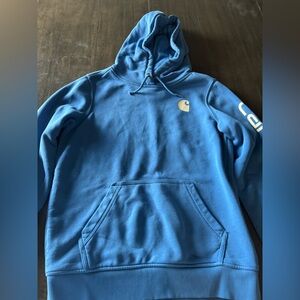 Blue carhartt relaxed fit hoodie size extra small